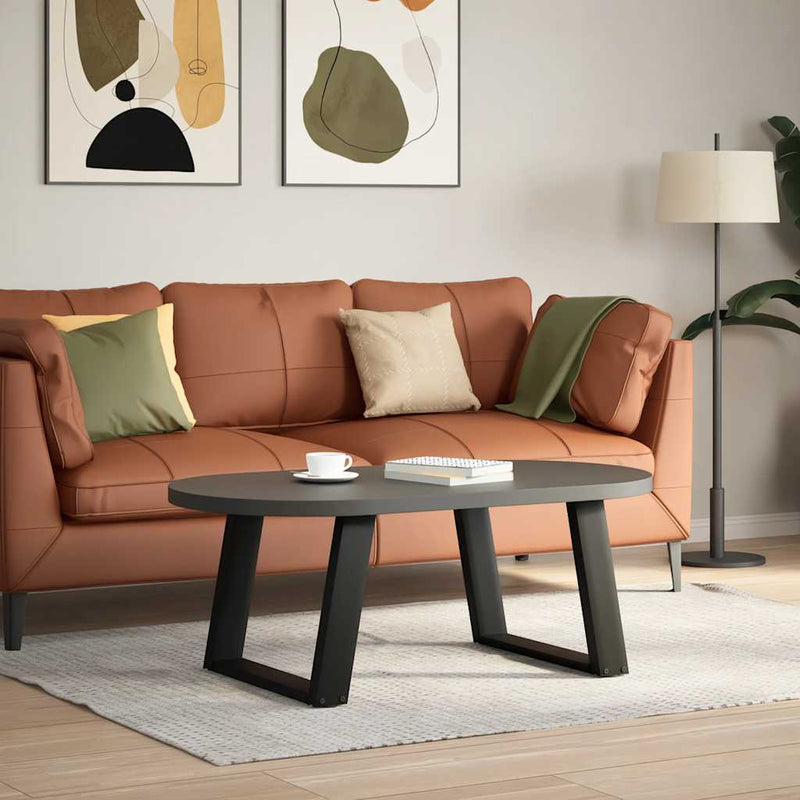 vidaXL 2 db U alakú dohányzóasztal láb fekete 60 x (42-43) cm acél dohányzóasztal láb