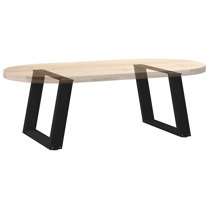 vidaXL 2 db U alakú dohányzóasztal láb fekete 60 x (42-43) cm acél dohányzóasztal láb