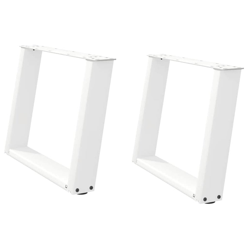 vidaXL 2 db U alakú dohányzóasztal láb fehér 60 x (42-43) cm acél dohányzóasztal láb