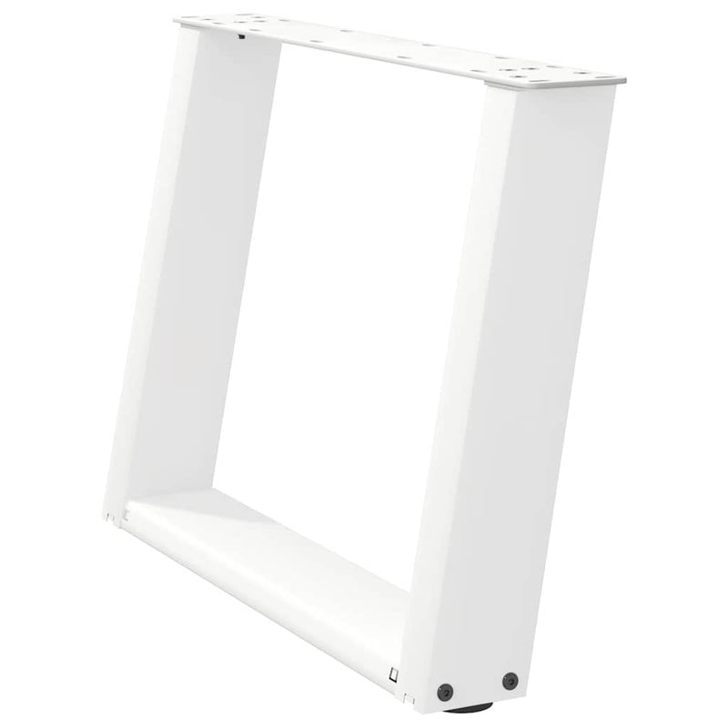 vidaXL 2 db U alakú dohányzóasztal láb fehér 60 x (42-43) cm acél dohányzóasztal láb
