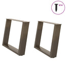 vidaXL 2 db U alakú natúr acél dohányzóasztal láb 60x(42-43) cm