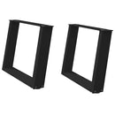 vidaXL 2 db U alakú dohányzóasztal láb fekete 70 x (42-43) cm acél dohányzóasztal láb