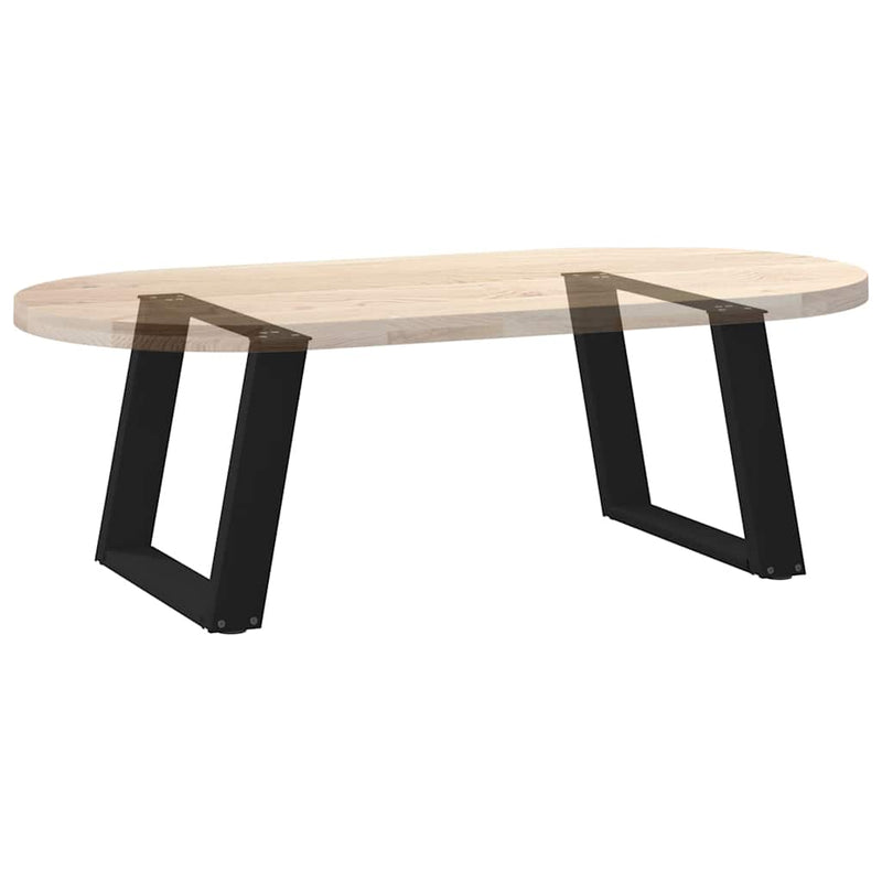 vidaXL 2 db U alakú dohányzóasztal láb fekete 70 x (42-43) cm acél dohányzóasztal láb