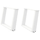 vidaXL 2 db U alakú dohányzóasztal láb fehér 70 x (42-43) cm acél