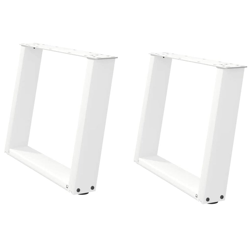 vidaXL 2 db U alakú dohányzóasztal láb fehér 70 x (42-43) cm acél
