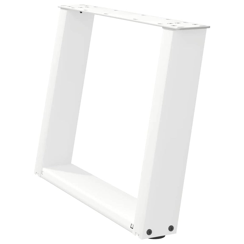 vidaXL 2 db U alakú dohányzóasztal láb fehér 70 x (42-43) cm acél