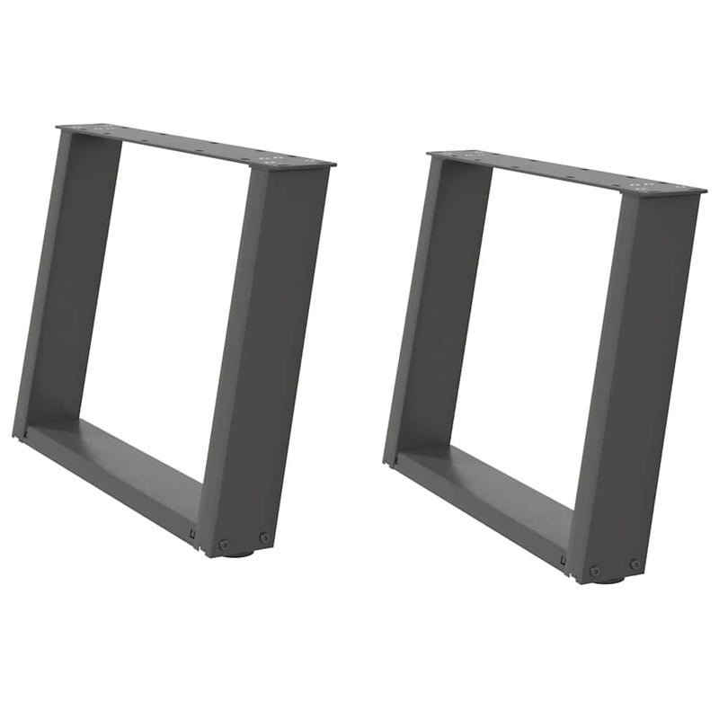 vidaXL 2 db antracitszürke, U alakú dohányzóasztal láb 70 x (42-43) cm acél