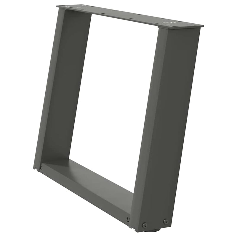 vidaXL 2 db antracitszürke, U alakú dohányzóasztal láb 70 x (42-43) cm acél