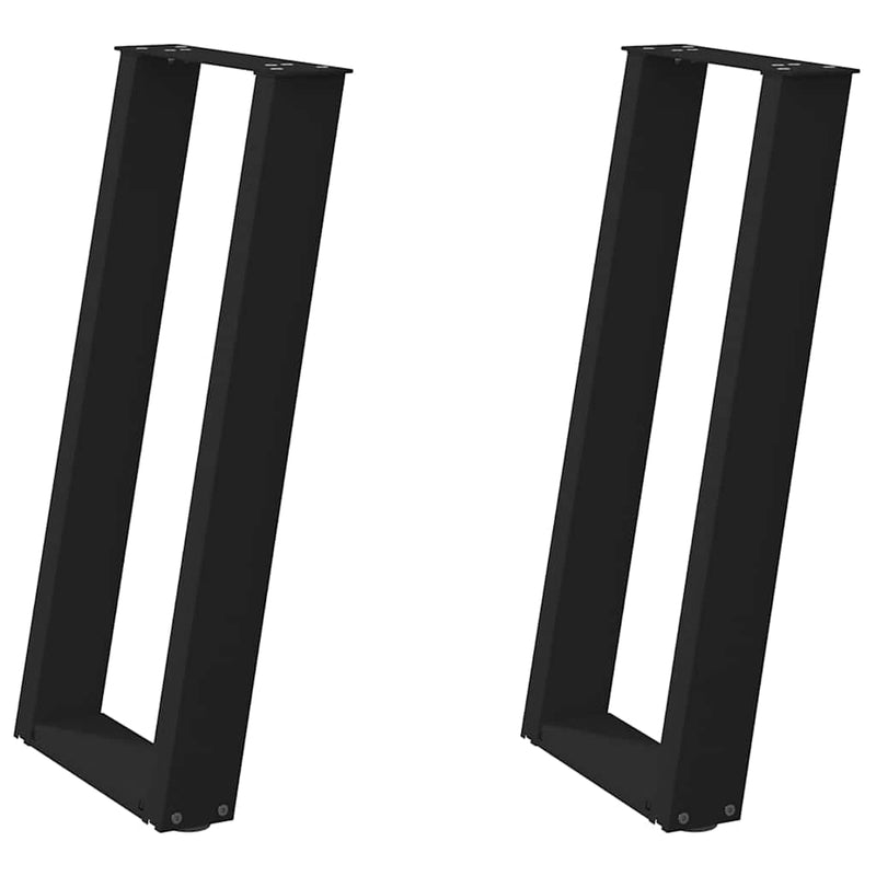 vidaXL 2 db fekete, U alakú acél konzolasztal láb 28 x (72-73) cm