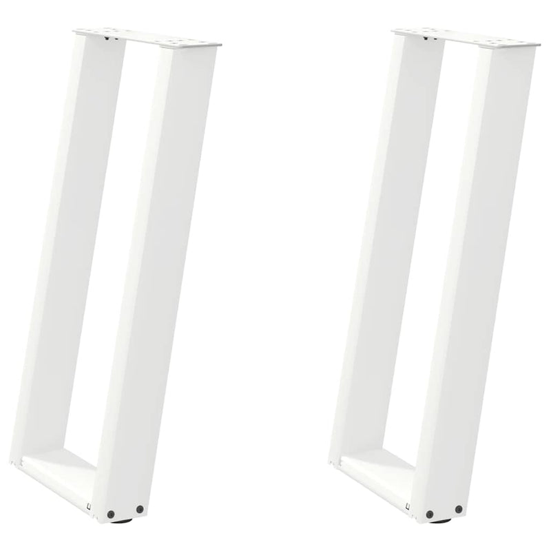 vidaXL 2 db fehér U alakú konzolasztal láb 28 x (72-73) cm acél