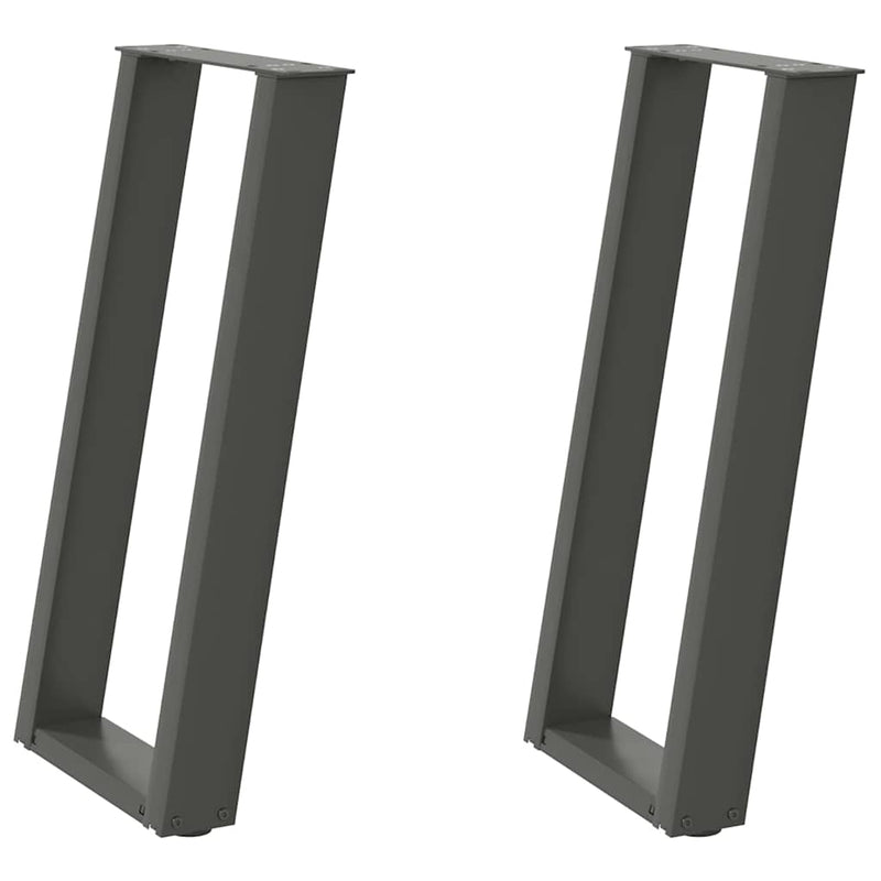 vidaXL 2 db antracitszürke U-alakú acél konzolasztal láb 28x(72-73) cm