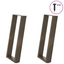vidaXL 2 db U alakú natúr acél konzolasztal láb 28 x (72-73) cm