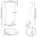 vidaXL 2 db U alakú natúr acél konzolasztal láb 28 x (72-73) cm