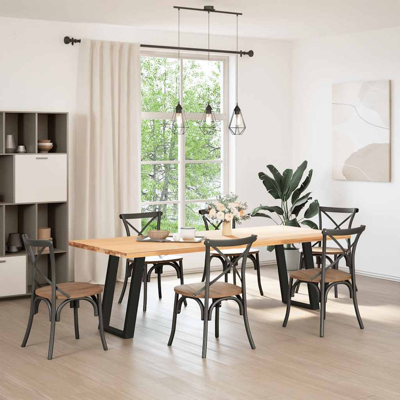 vidaXL 2 db U alakú étkezőasztal láb fekete acélból 50 x (72-73) cm