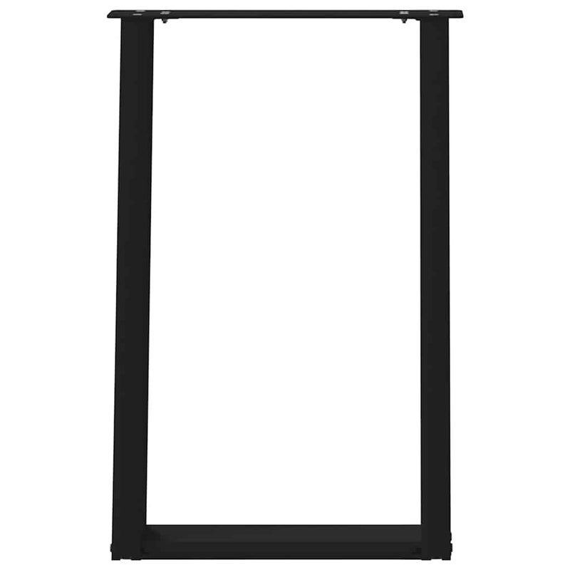 vidaXL 2 db U alakú étkezőasztal láb fekete acélból 50 x (72-73) cm