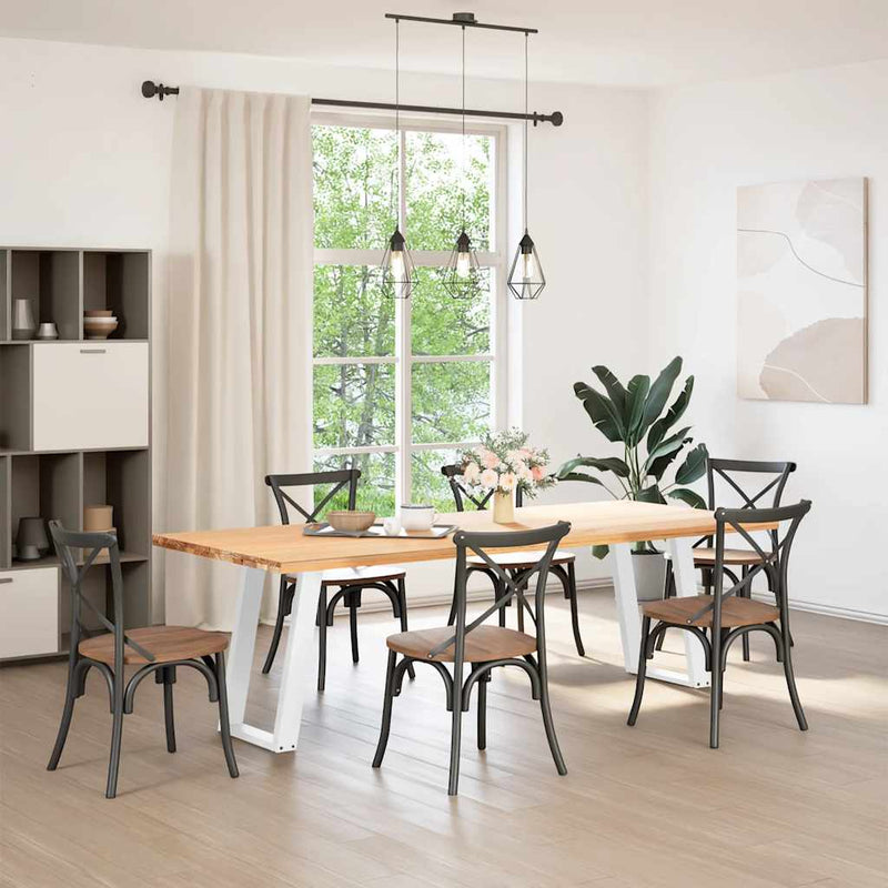 vidaXL 2 db U alakú étkezőasztal láb fehér 50 x (72-73) cm acél étkezőasztal láb