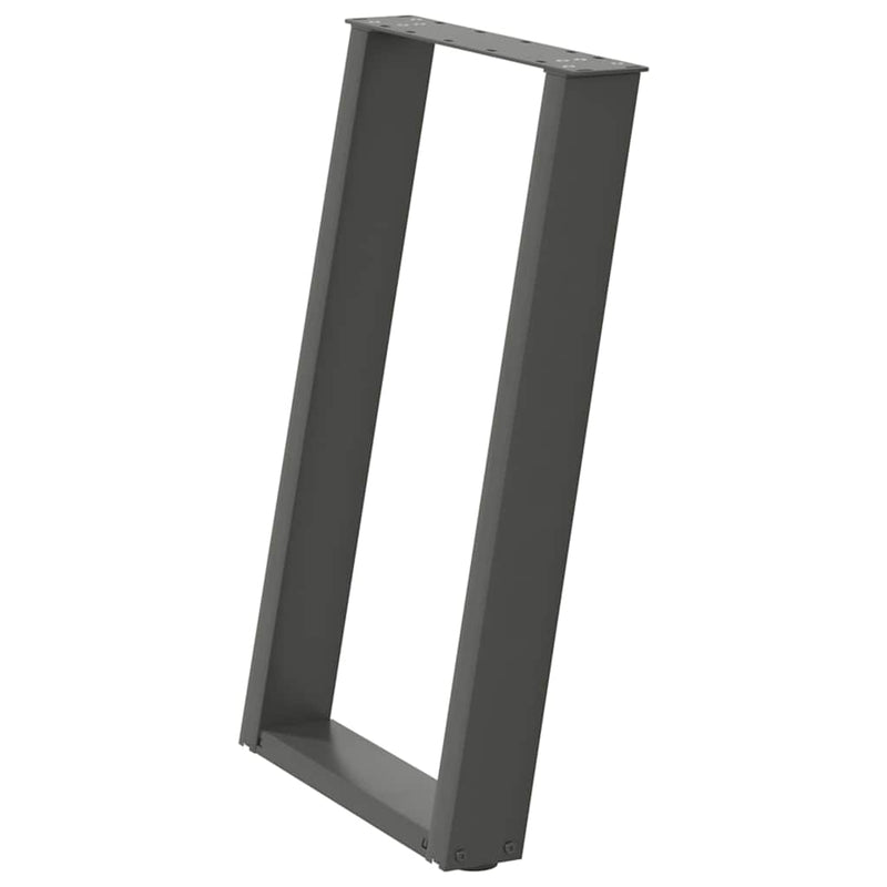 vidaXL 2 db antracitszürke, U alakú acél étkezőasztal láb 50 x (72-73) cm