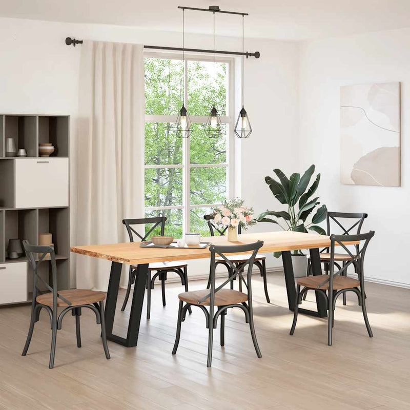 vidaXL 2 db U alakú étkezőasztal láb fekete 60 x (72-73) cm acél étkezőasztal láb