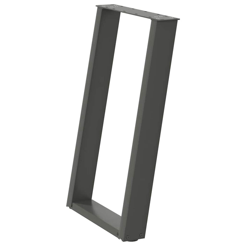 vidaXL 2 db antracitszürke, U alakú étkezőasztal láb 60 x (72-73) cm acél