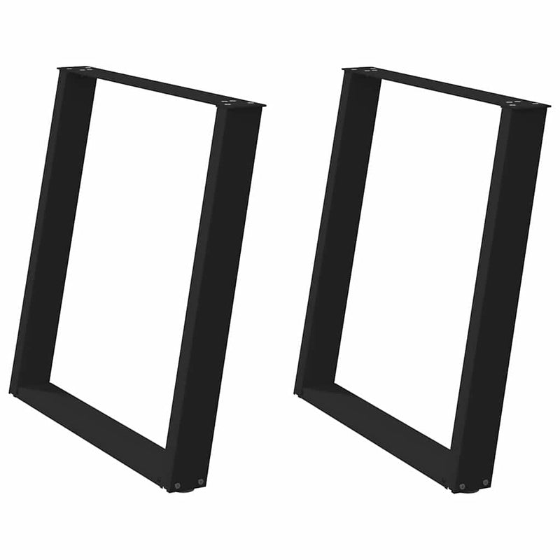 vidaXL 2 db U alakú étkezőasztal láb fekete, 70 x (72-73) cm acél