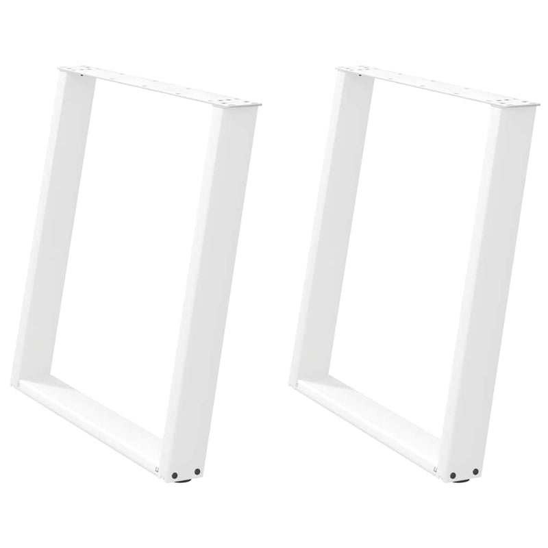 vidaXL 2 db U alakú étkezőasztal láb fehér 70 x (72-73) cm acél étkezőasztal láb
