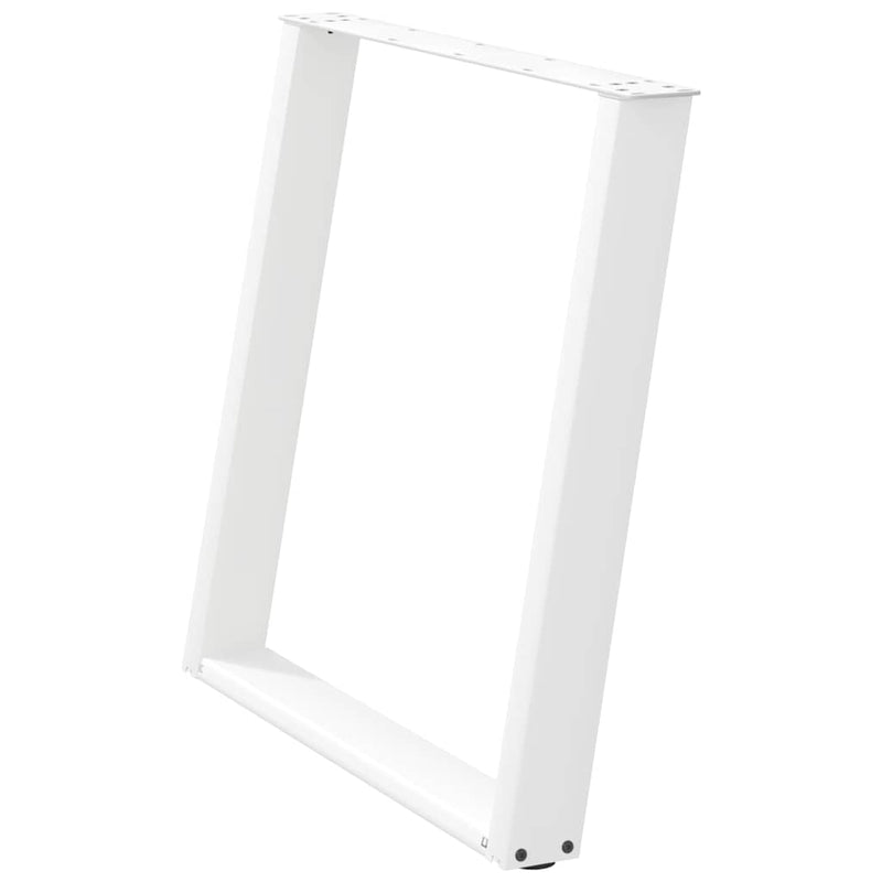 vidaXL 2 db U alakú étkezőasztal láb fehér 70 x (72-73) cm acél étkezőasztal láb