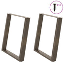 vidaXL 2 db U alakú étkezőasztal láb natúr acélból 70 x (72-73) cm