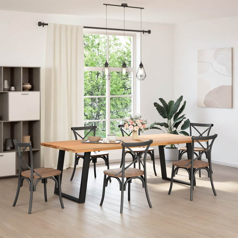 vidaXL 2 db U alakú étkezőasztal láb fekete 80 x (72-73) cm acél étkezőasztal láb