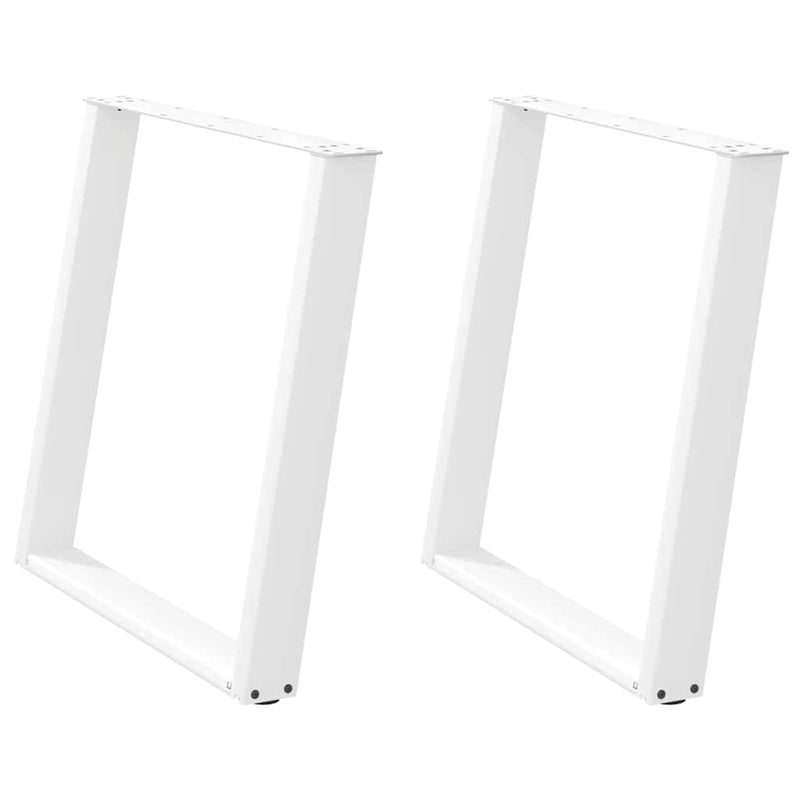 vidaXL 2 db U alakú étkezőasztal láb fehér 80 x (72-73) cm acél étkezőasztal láb