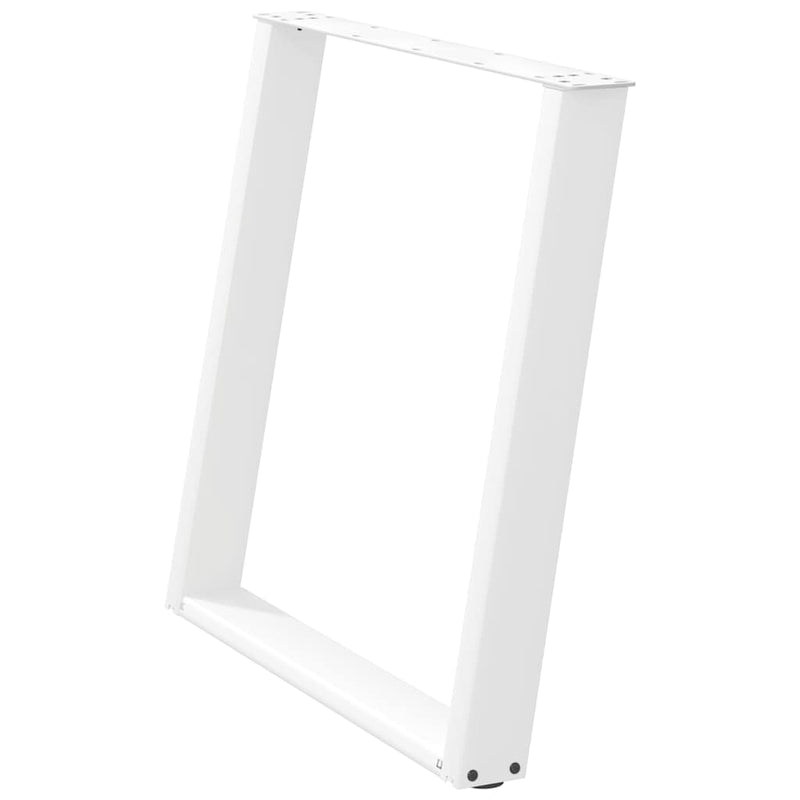 vidaXL 2 db U alakú étkezőasztal láb fehér 80 x (72-73) cm acél étkezőasztal láb