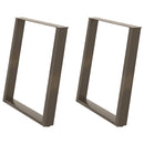 vidaXL 2 db U alakú étkezőasztal láb natúr acél 80x(72-73) cm