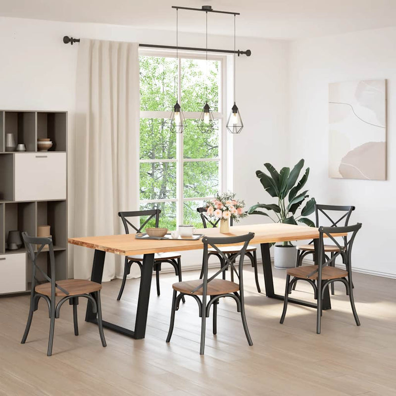vidaXL 2 db U alakú étkezőasztal láb fekete, 90 x (72-73) cm acél