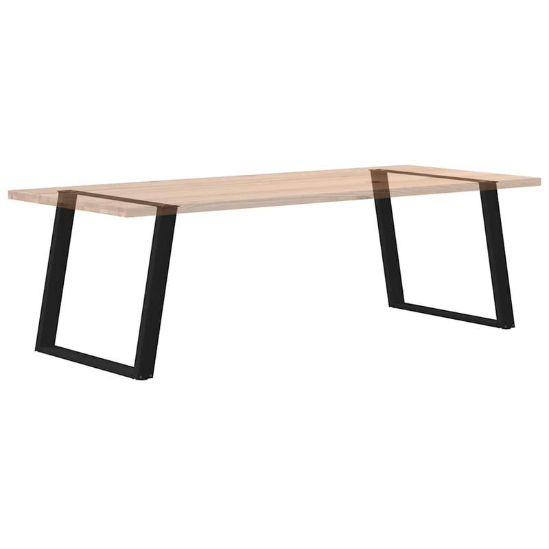 vidaXL 2 db U alakú étkezőasztal láb fekete, 90 x (72-73) cm acél