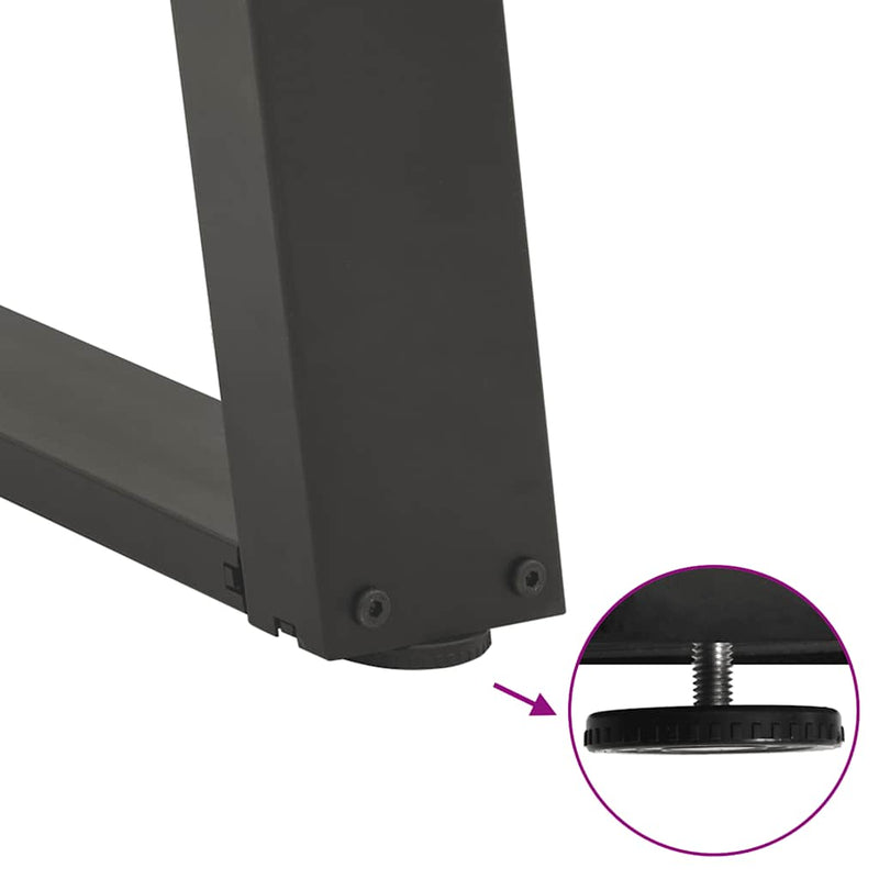 vidaXL 2 db antracitszürke, U alakú acél étkezőasztal láb 90 x (72-73) cm