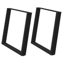 vidaXL 2 db U alakú étkezőasztal láb fekete 100 x (72-73) cm acél étkezőasztalhoz