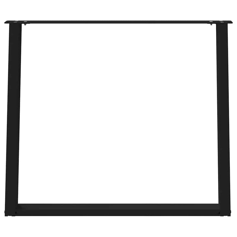 vidaXL 2 db U alakú étkezőasztal láb fekete 100 x (72-73) cm acél étkezőasztalhoz