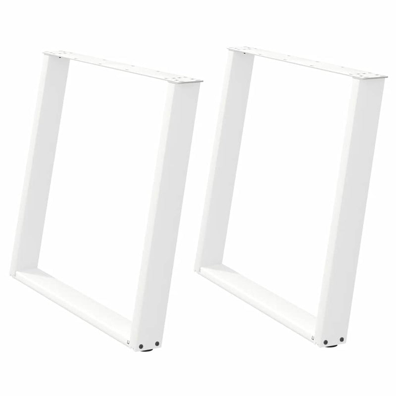 vidaXL 2 db U alakú étkezőasztal láb fehér 100 x (72-73) cm acél étkezőasztal láb