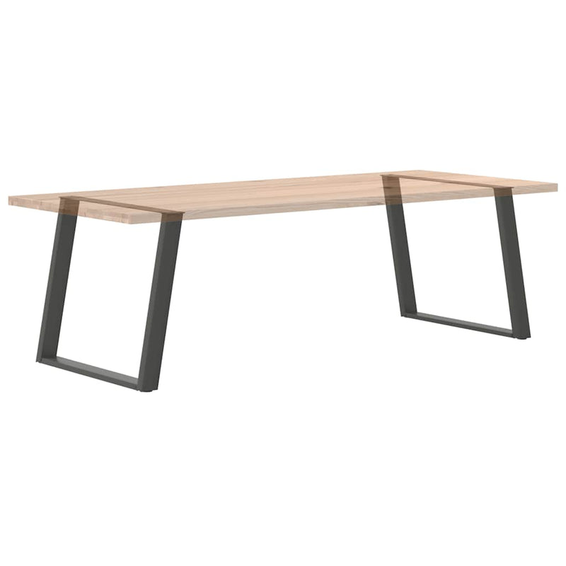 vidaXL 2 db antracitszürke, U alakú étkezőasztal láb 100 x (72-73) cm acél