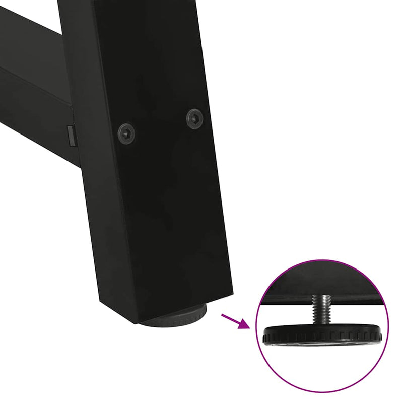 vidaXL 2 db A-alakú fekete dohányzóasztal láb 30 x (30-31) cm acél