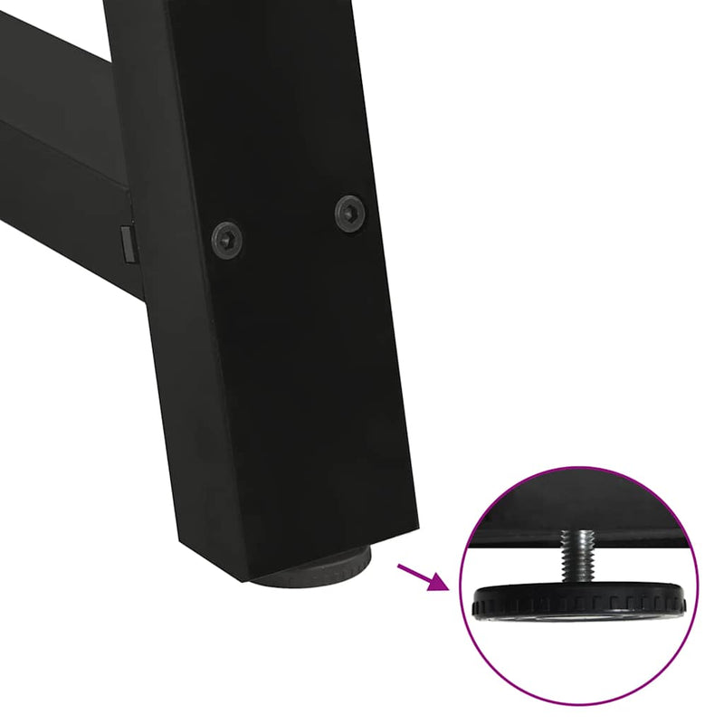 vidaXL 2 db A-alakú dohányzóasztal láb fekete 40 x (30-31) cm acél dohányzóasztal láb