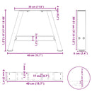 vidaXL 2 db A-alakú fehér dohányzóasztal láb 40 x (30-31) cm acél