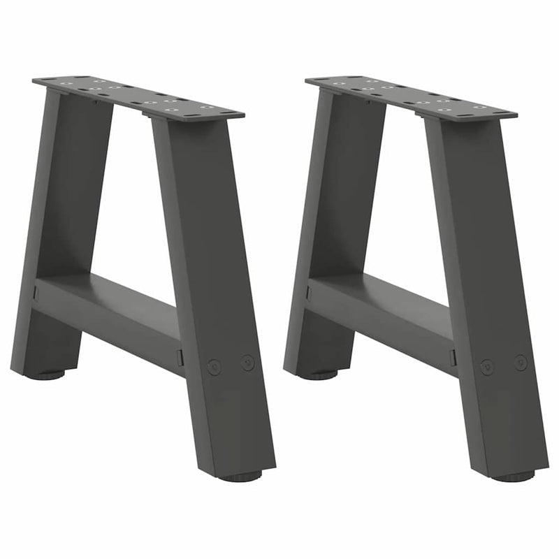 vidaXL 2 db antracitszürke A-alakú acél dohányzóasztal láb 40x(30-31) cm