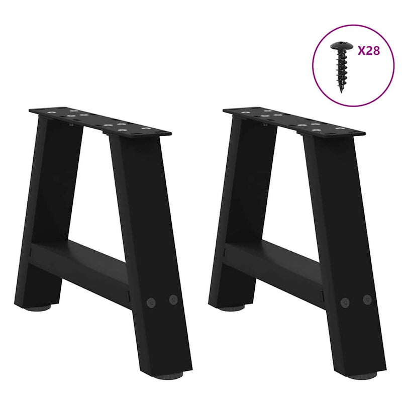 vidaXL 2 db fekete, A-alakú acél dohányzóasztal láb 50 x (30-31) cm