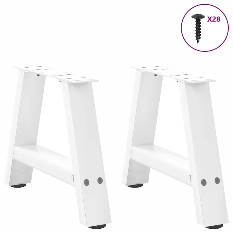 vidaXL 2 db fehér, A-alakú acél dohányzóasztal láb 50 x (30-31) cm
