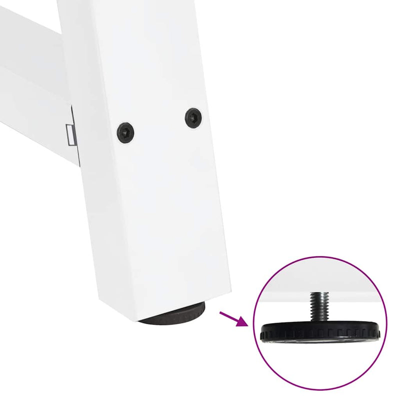 vidaXL 2 db fehér, A-alakú acél dohányzóasztal láb 50 x (30-31) cm