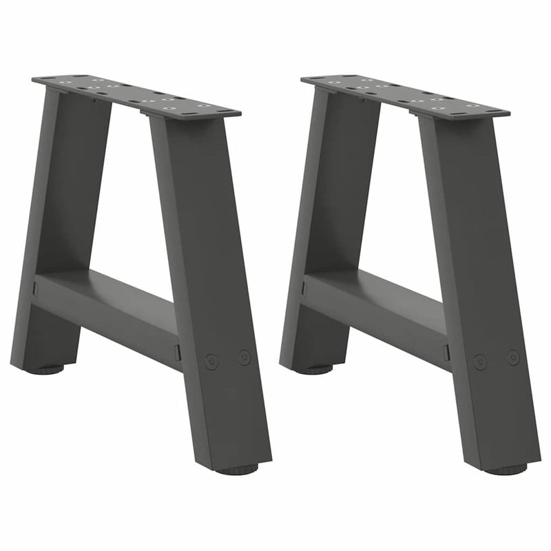 vidaXL 2 db antracitszürke A-alakú acél dohányzóasztal láb 50x(30-31) cm