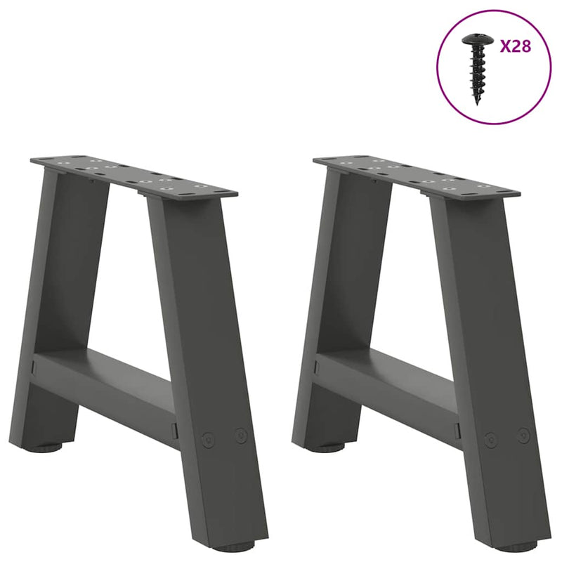 vidaXL 2 db antracitszürke A-alakú acél dohányzóasztal láb 50x(30-31) cm