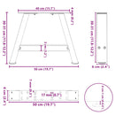 vidaXL 2 db antracitszürke A-alakú acél dohányzóasztal láb 50x(30-31) cm