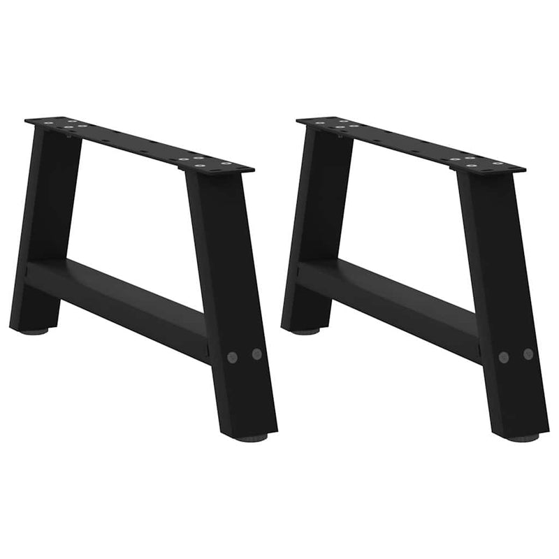 vidaXL 2 db fekete, A-alakú acél dohányzóasztal láb 60 x (30-31) cm