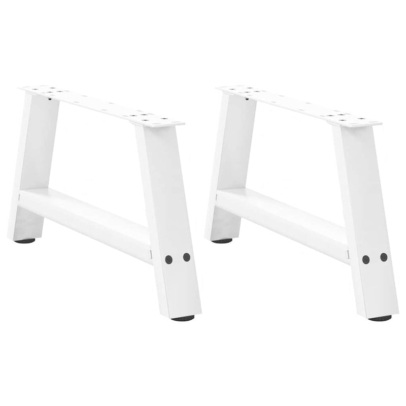 vidaXL 2 db A-alakú fehér dohányzóasztal láb 60 x (30-31) cm acél